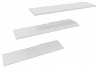 Półki do salonu - Półka wisząca ścienna do salonu zestaw 3 półek na książki 3x80cm biała mat - miniaturka - grafika 1