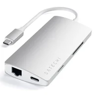 Części i akcesoria do laptopów - Satechi SATECHI HUB USB-C ETHERNET V2 HDMI 4K USB 3.0 SD MICRO SD Silver | MacBook ST-TCMA2S Aluminum Multi-Port Adapter Version 2 (S - miniaturka - grafika 1