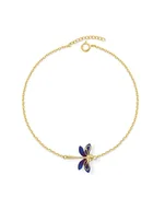 Bransoletki - Bransoletka srebrna pozłacana z tytanową ważką - miniaturka - grafika 1