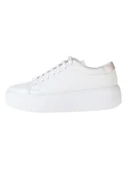 Trampki damskie - Calvin Klein Skórzane sneakersy w kolorze białym - miniaturka - grafika 1