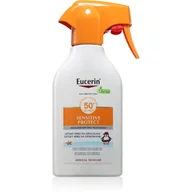 Balsamy i kremy do opalania - Eucerin Sun Kids Sensitive Protect Sun Spray SPF50+ preparat do opalania ciała 250 ml dla dzieci - miniaturka - grafika 1