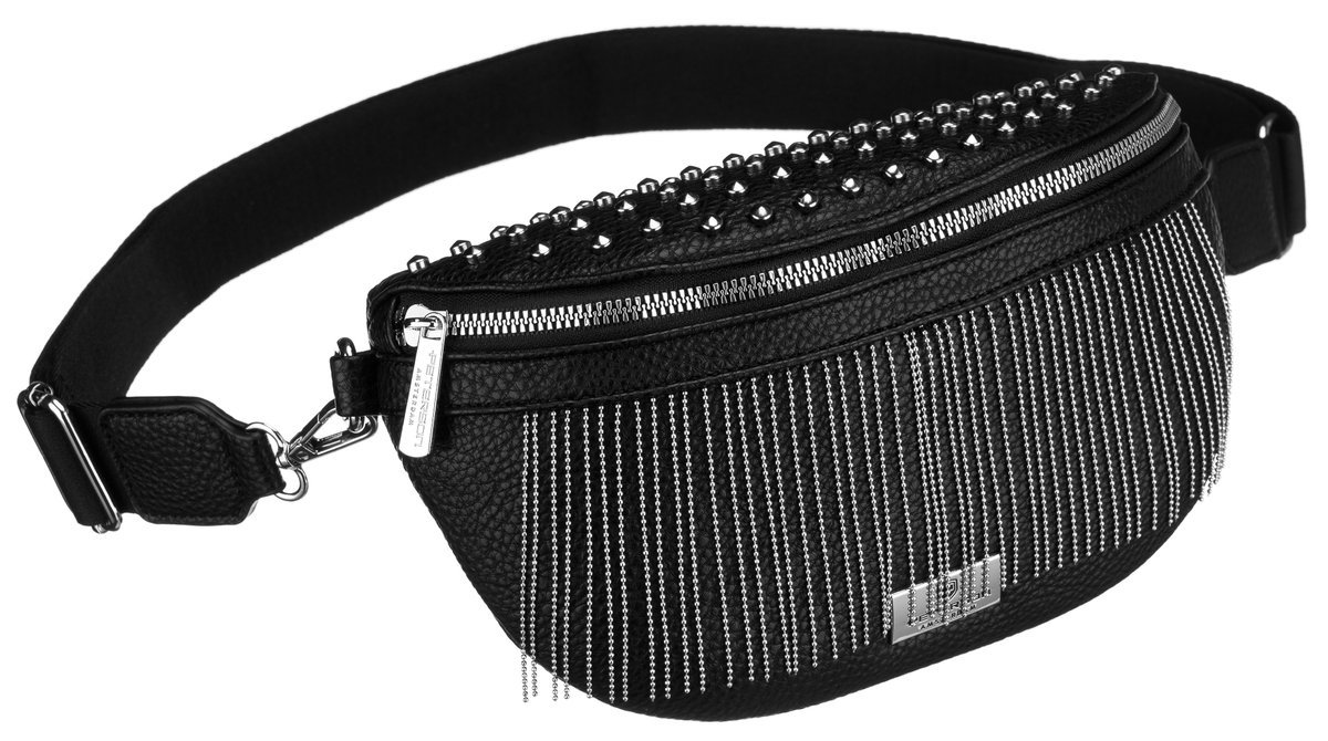 Nerka damska z ćwiekami PETERSON saszetka czarna