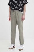 Spodnie męskie - Abercrombie & Fitch spodnie z domieszką lnu kolor zielony proste KI130-4037-332 - miniaturka - grafika 1