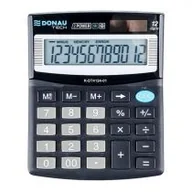 Kalkulatory - Kalkulator 12 pozycyjny DONAU TECH K-DT4124-01 125x100x27mm czarny /K-DT4124-01/ DN1172 - miniaturka - grafika 1