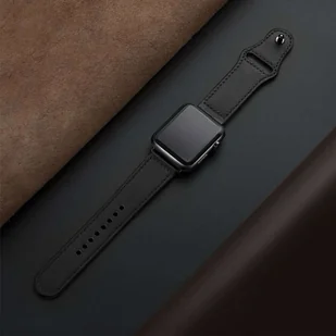 Pasek Alogy Leather Strap Band skóra do Apple Watch 1/2/3/4/5/6/7/8/SE/ULTRA (42/44/45/49mm) czarny - Akcesoria do smartwatchy - miniaturka - grafika 7