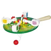 Zabawki interaktywne dla dzieci - Goki Cztery Kurki Dziobiące Ziarno 53915 - miniaturka - grafika 1