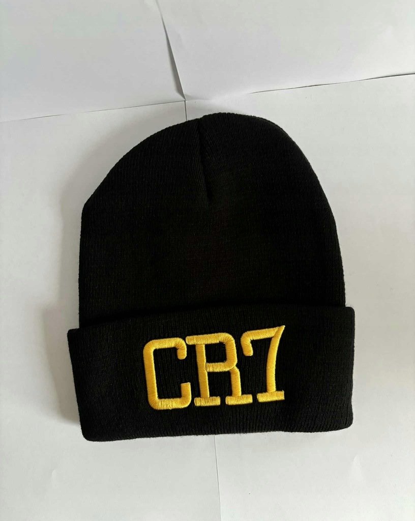 Czapka Beanie CR7 Czarna Cristiano Ronaldo Piłkarski Prezent Piłka Nożna