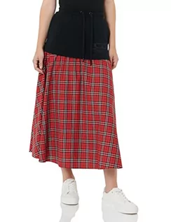 Kurtki damskie - Love Moschino Damska kurtka z logo Watching Brand Long Skirt Matching Logo Embroidery, Red Black White, 40 - grafika 1