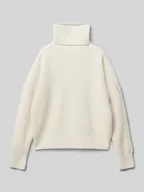 Swetry dla dziewczynek - Golf o kroju oversized z miękkiego, prążkowanego materiału - miniaturka - grafika 1