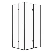 Kabiny prysznicowe - Kabina prysznicowa MAUNA prostokątna 80x100cm czarna SEVANTE - miniaturka - grafika 1