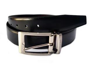 Skórzany pasek męski CALVIN KLEIN czarny klasyczna klamra - Paski - miniaturka - grafika 1