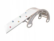 Skoczki dla dzieci - Bujak , bujaczek+zjeżdżalnia- Montessori Mdf Biały - miniaturka - grafika 1