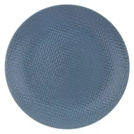 Talerze - Orion Talerz obiadowy płaski płytki ceramiczny niebieski relief 27 cm O-128442 + O-128442 - miniaturka - grafika 1