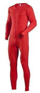 Indera Męski wysoki bawełna 1 x 1 prążkowany strój złączny, czerwony, średni - Bielizna sportowa męska - miniaturka - grafika 1