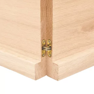 Blat stołu, 140x50x4 cm, surowy, lity dąb z naturalną krawędzią Lumarko! - Meble modułowe i akcesoria - miniaturka - grafika 1