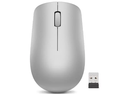 Lenovo Wireless Mouse 530 Optical Mouse Platinum Grey 2.4 GHz Wireless via Nano USB GY50Z18984