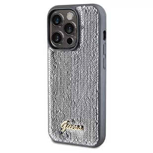 Etui Guess GUHCP14LPSFDGSS Apple iPhone 14 Pro hardcase Sequin Script Metal srebrny/silver - Etui i futerały do telefonów - miniaturka - grafika 3