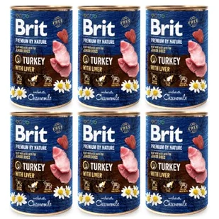Brit Premium by Nature Indyk z wątróbką 6 x 800 g - Mokra karma dla psów - miniaturka - grafika 1