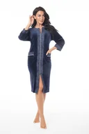 Szlafroki damskie - DOROTA SZLAFROK DAMSKI FR-404 M GRANAT - miniaturka - grafika 1