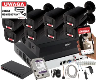 Monitoring Dahua IPC-HFW1439TL1-A-IL-Black Smart Dual Light + Rejestrator + Dysk + Switch PoE - Zestawy do monitoringu - miniaturka - grafika 1