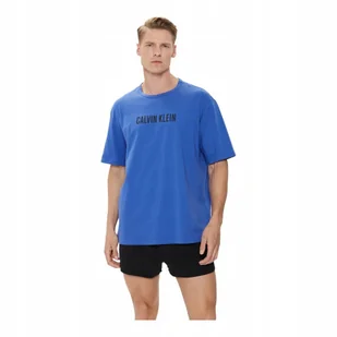 CALVIN KLEIN KOSZULKA MĘSKA T-SHIRT S/S CREW NECK NIEBIESKI r.L - Koszulki męskie - miniaturka - grafika 1