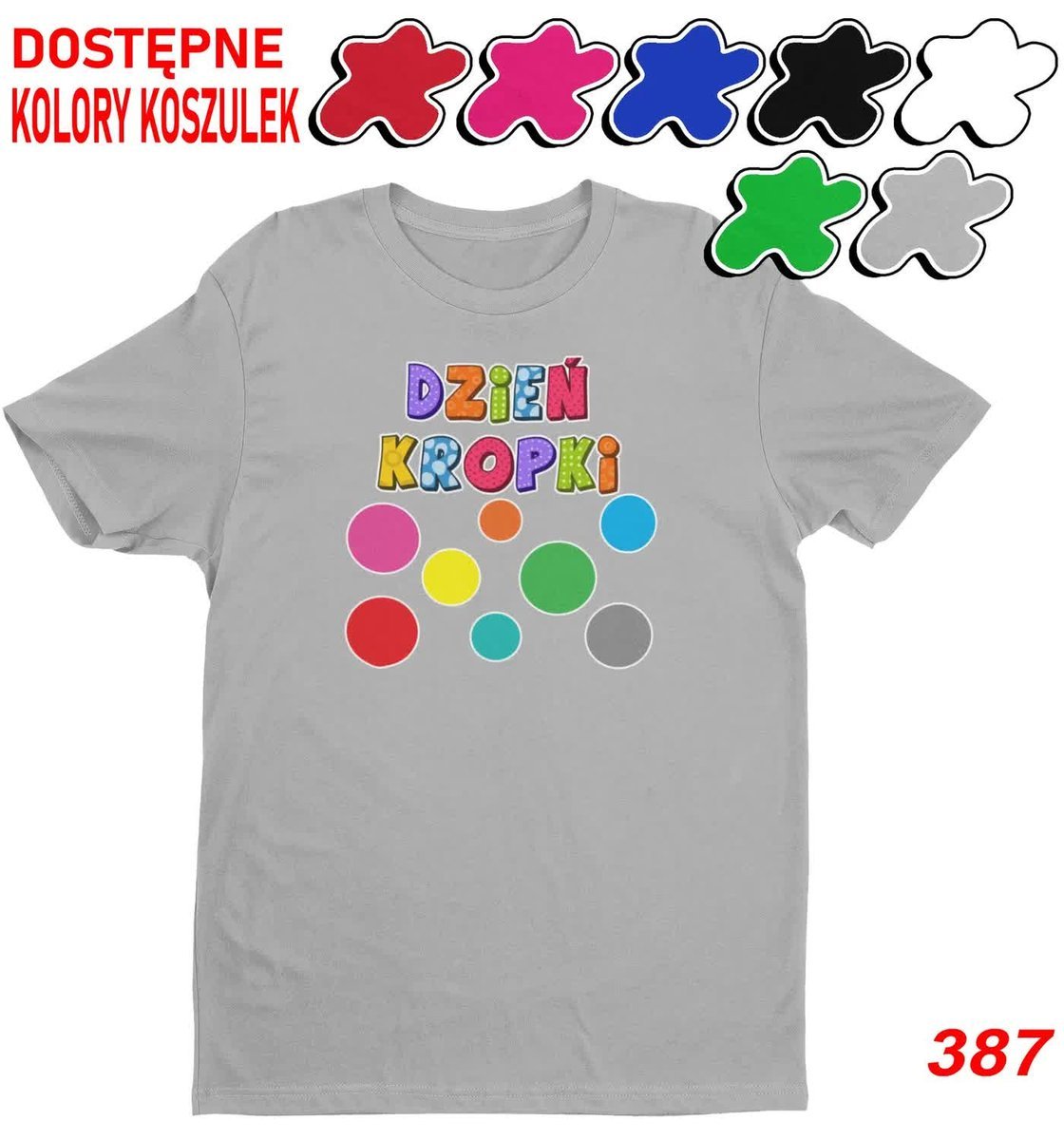 Dziecięca Koszulka Z Nadrukiem Kropki Duży Wybór -M 134-140