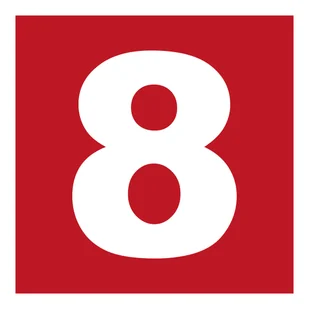 BC028 LICZBA 8, TS - PŁYTA TD FOTOLUMINESCENCYJNA; (100X100MM) - Systemy ekspozycyjne i znaki informacyjne - miniaturka - grafika 1