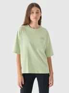 Koszulki i topy damskie - 4F T-shirt oversize z nadrukiem damski - oliwkowy/khaki XL - miniaturka - grafika 1