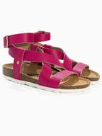 Sandały damskie - BAYTON Skórzane sandały "Mykonos" w kolorze różowym - miniaturka - grafika 1