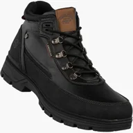 Botki męskie - Trzewiki Męskie Ekoskóra Buty Ocieplane Za Kostkę Zimowe Czarne American Club RH140/24 Czarny 46 - miniaturka - grafika 1