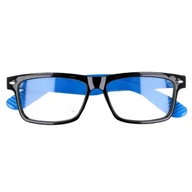 Okulary korekcyjne, oprawki, szkła - Okulary zerówki nerdy   XL-272 czarno-niebieskie - miniaturka - grafika 1