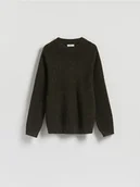 Swetry męskie - Reserved - Strukturalny sweter z bawełny - zielony - miniaturka - grafika 1