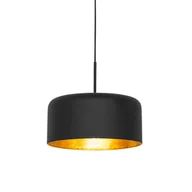 Lampy sufitowe - QAZQA Lampa wisząca retro czarna ze złotym wnętrzem - Jinte - miniaturka - grafika 1