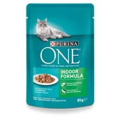 Mokra karma dla kotów - Purina One Cat Indoor z tuńczykiem i fasolką szparagową 85g - miniaturka - grafika 1