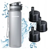 Shakery i bidony sportowe - Butelka Filtrująca Filtr Bidon AQUAPHOR CITY 800 ml Szara Zestaw 3 Wkłady - miniaturka - grafika 1