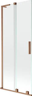 Mexen Velar L parawan nawannowy 2-skrzydłowy rozsuwany 80 x 150 cm, transparent, miedź szczotkowana - 896-080-003-01-65 - Parawany nawannowe - miniaturka - grafika 1