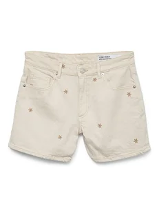 Vero Moda Szorty dżinsowe w kolorze beżowym - Spodenki damskie - miniaturka - grafika 1