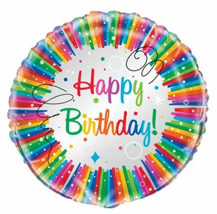Balon foliowy urodzinowy Rainbow Birthday - 47 cm - Urodziny dziecka - miniaturka - grafika 1