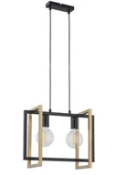 Lampy sufitowe - Sigma Prostokątna LAMPA wisząca EDEN 32232 metalowa OPRAWA zwis do sypialni czarny złoty 32232 - miniaturka - grafika 1