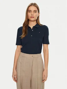 Tommy Hilfiger Polo 1985 WW0WW43224 Granatowy Regular Fit - Koszulki sportowe damskie - miniaturka - grafika 1