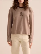 Koszulki i topy damskie - Reserved - Longsleeve w paski - brązowy - miniaturka - grafika 1