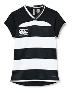 Canterbury damska koszulka Vapodri Evader Hooped Rugby czarny/biały 18 QA00422998A - Koszulki i topy damskie - miniaturka - grafika 1