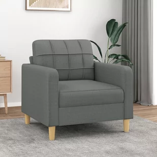vidaXL Fotel, ciemnoszary, 60 cm, obity tkaniną - Fotele - miniaturka - grafika 1