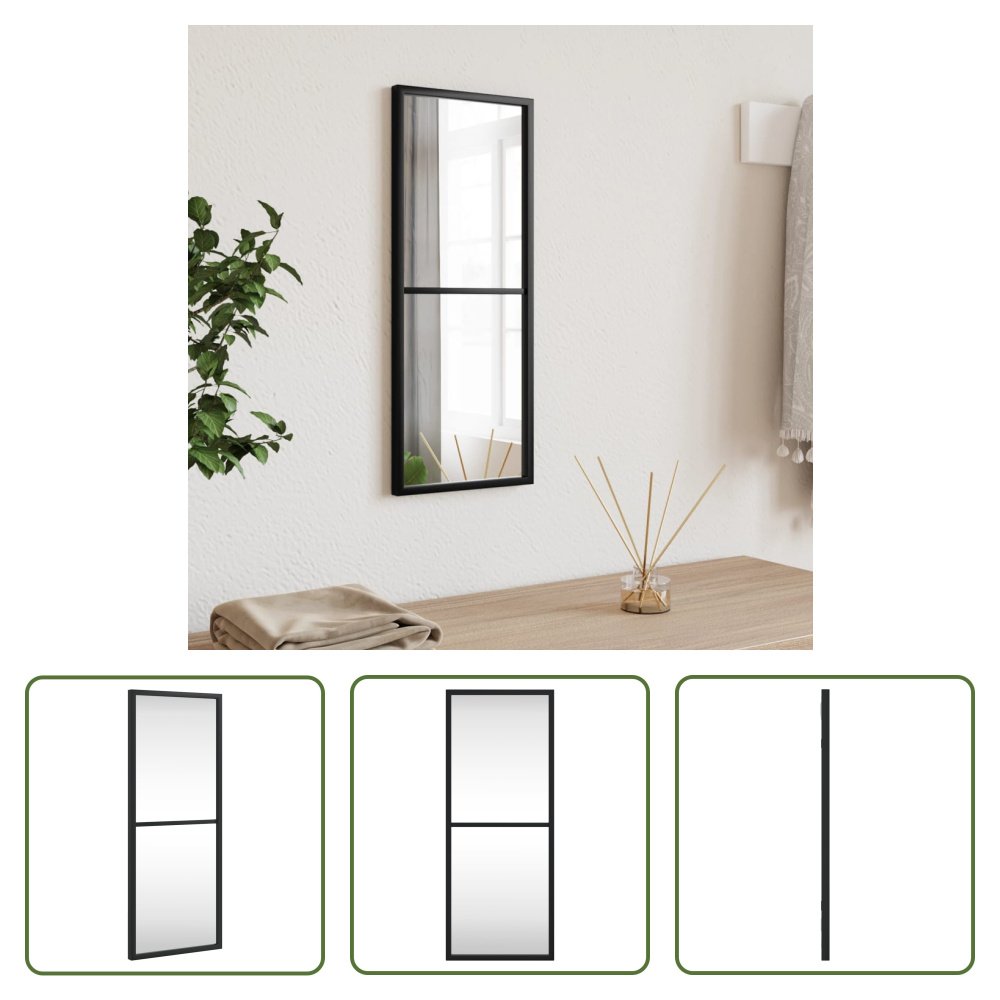 Lustro ścienne Living Store czarne 20x50 cm prostokątne żelazo