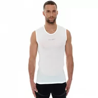Koszulki sportowe męskie - Bezrękawnik termoaktywny męski Brubeck SL10100 biały - miniaturka - grafika 1