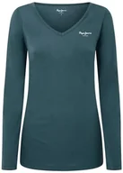 Koszulki i topy damskie - Pepe Jeans Koszulka damska Corine L/S, Zielony (Regent Green), S - miniaturka - grafika 1