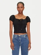 Bluzki damskie - Guess Bluzka W5GP13 KCVA1 Czarny Slim Fit - miniaturka - grafika 1