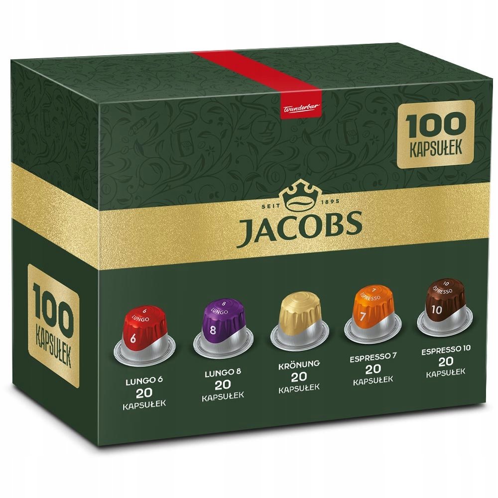 Kapsułki Jacobs do Nespresso(r)* Lungo, Kronung 6, Espresso, 80+20 Gratis!