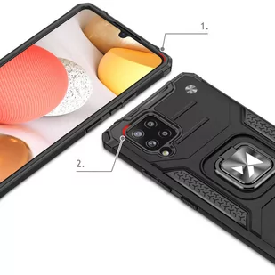 Wozinsky Ring Armor pancerne hybrydowe etui pokrowiec + magnetyczny uchwyt Samsung Galaxy A42 5G czerwony - Etui i futerały do telefonów - miniaturka - grafika 2