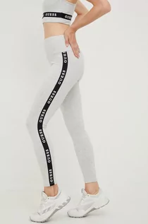 Legginsy - Guess legginsy damskie kolor szary z nadrukiem - grafika 1